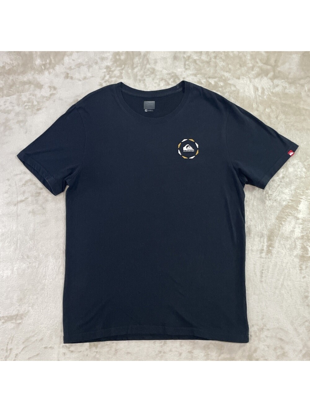 Quiksilver T-Shirt Black Mountain Wave Circle Logo Graphic Surf Skate Mens L - Picture 2 of 12